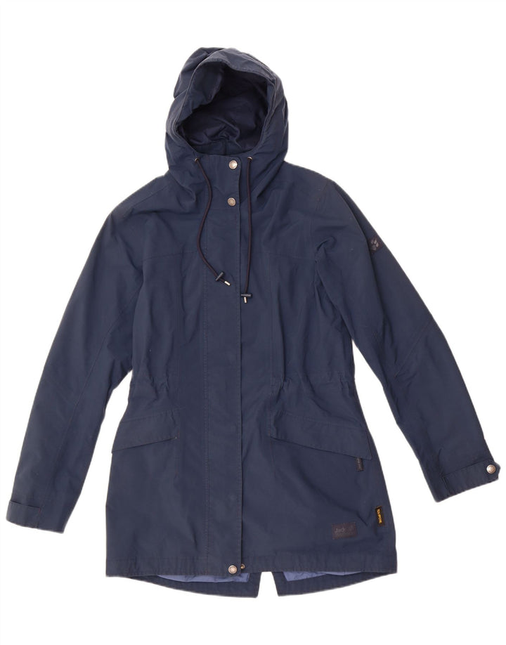 Giacca a vento con cappuccio da donna Jack Wolfskin UK 8/10 Small Blu Navy