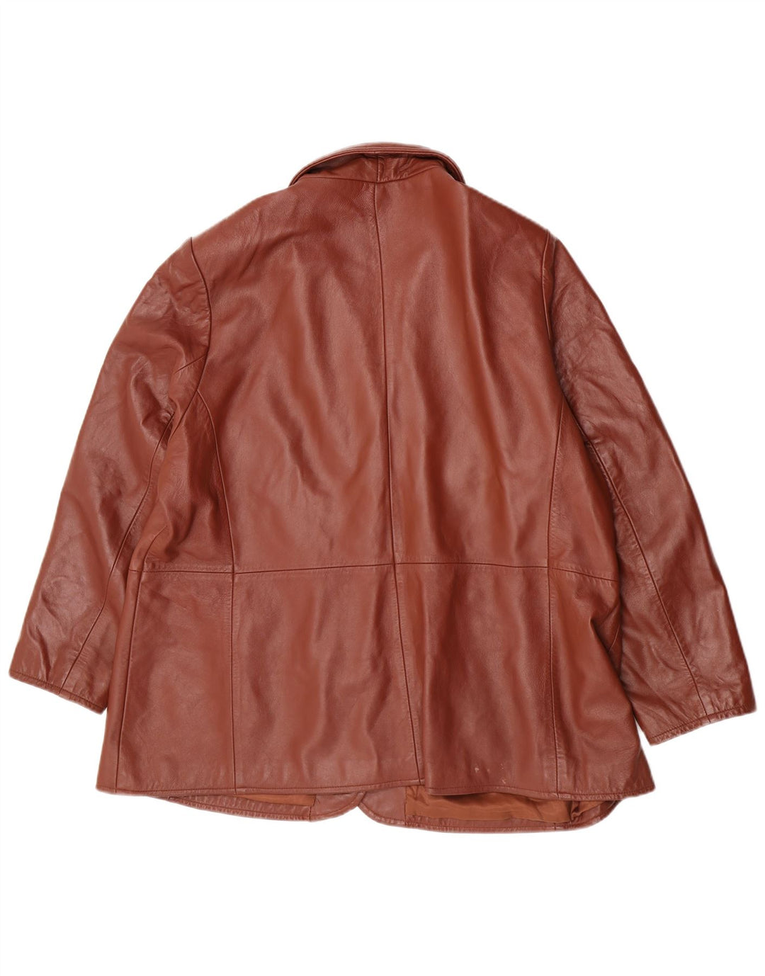 Giacca blazer in pelle da donna classica a 3 bottoni UK 26 5XL Pelle marrone