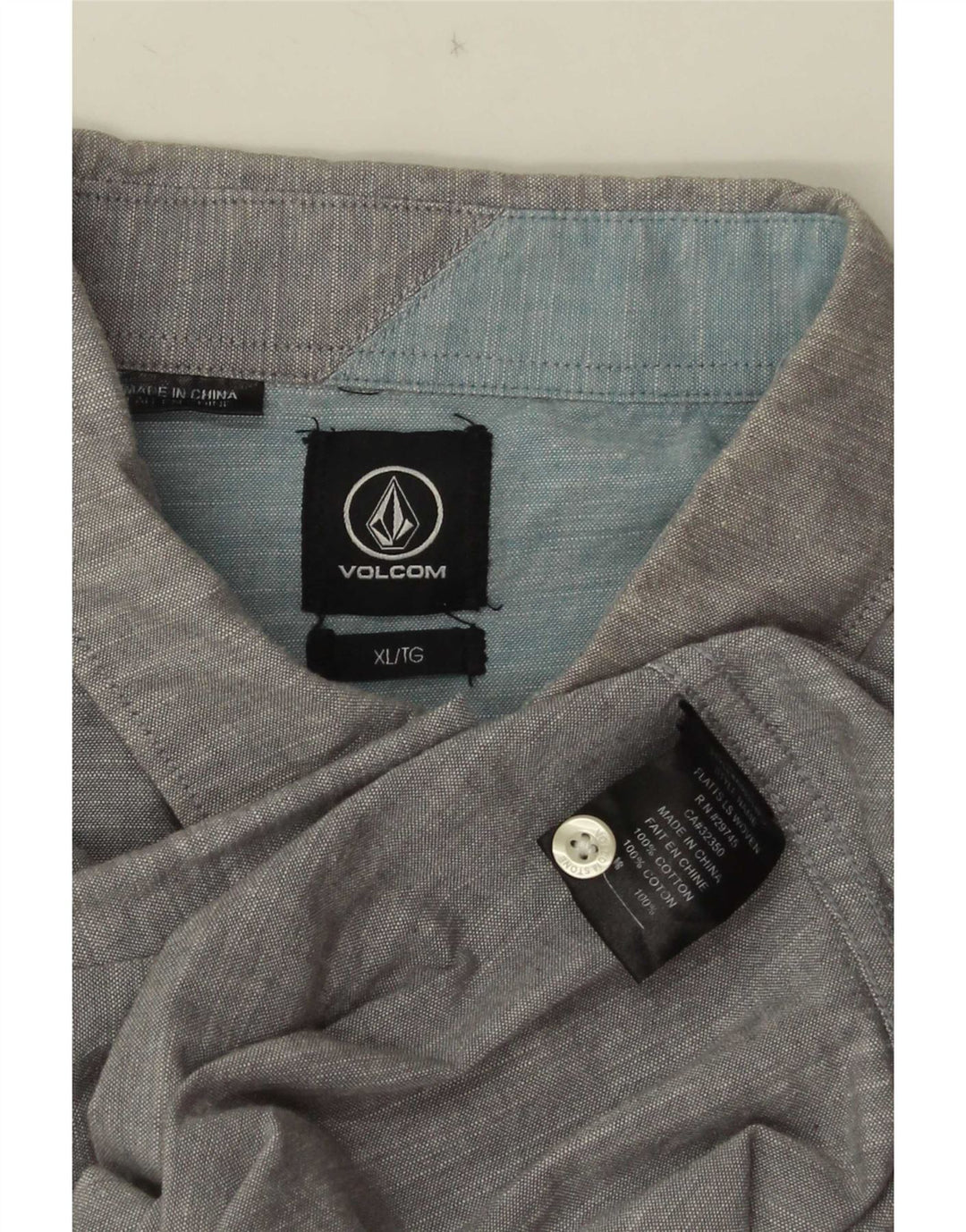 Camicia da uomo Volcom XL in cotone grigio