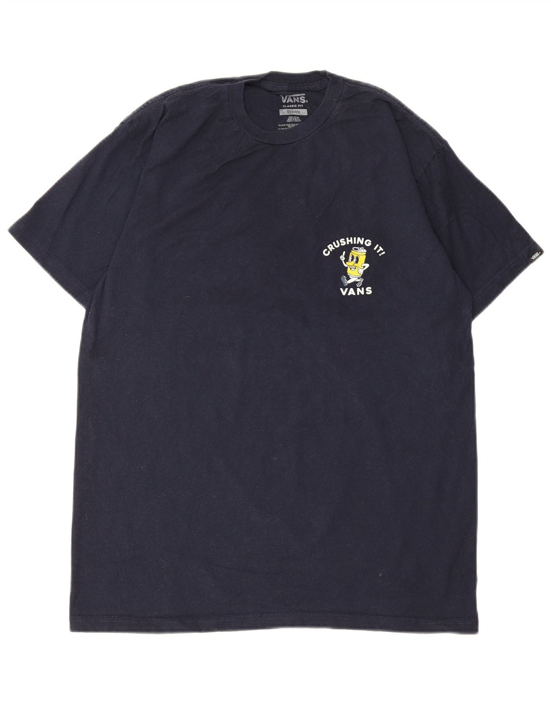 T-shirt grafica da uomo con vestibilità classica Vans, maglietta media in cotone blu navy