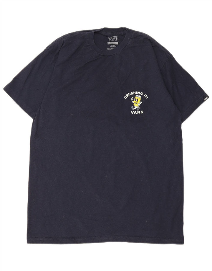 T-shirt grafica da uomo con vestibilità classica Vans, maglietta media in cotone blu navy
