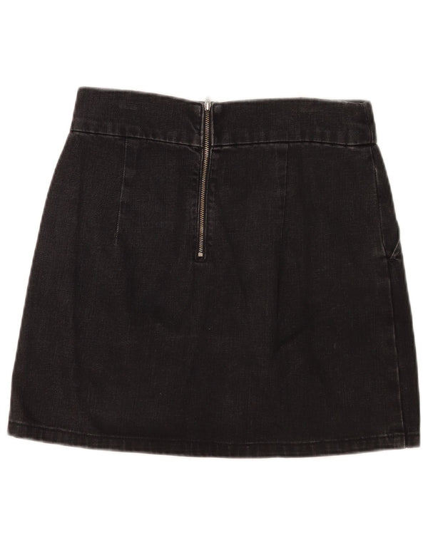 Mini gonna di jeans da donna Topshop W28 cotone nero medio