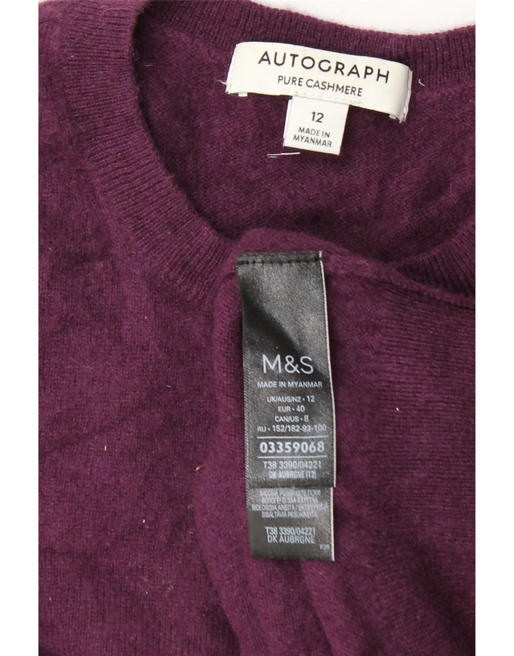 Maglione maglione girocollo da donna Marks & Spencer UK 12 viola medio