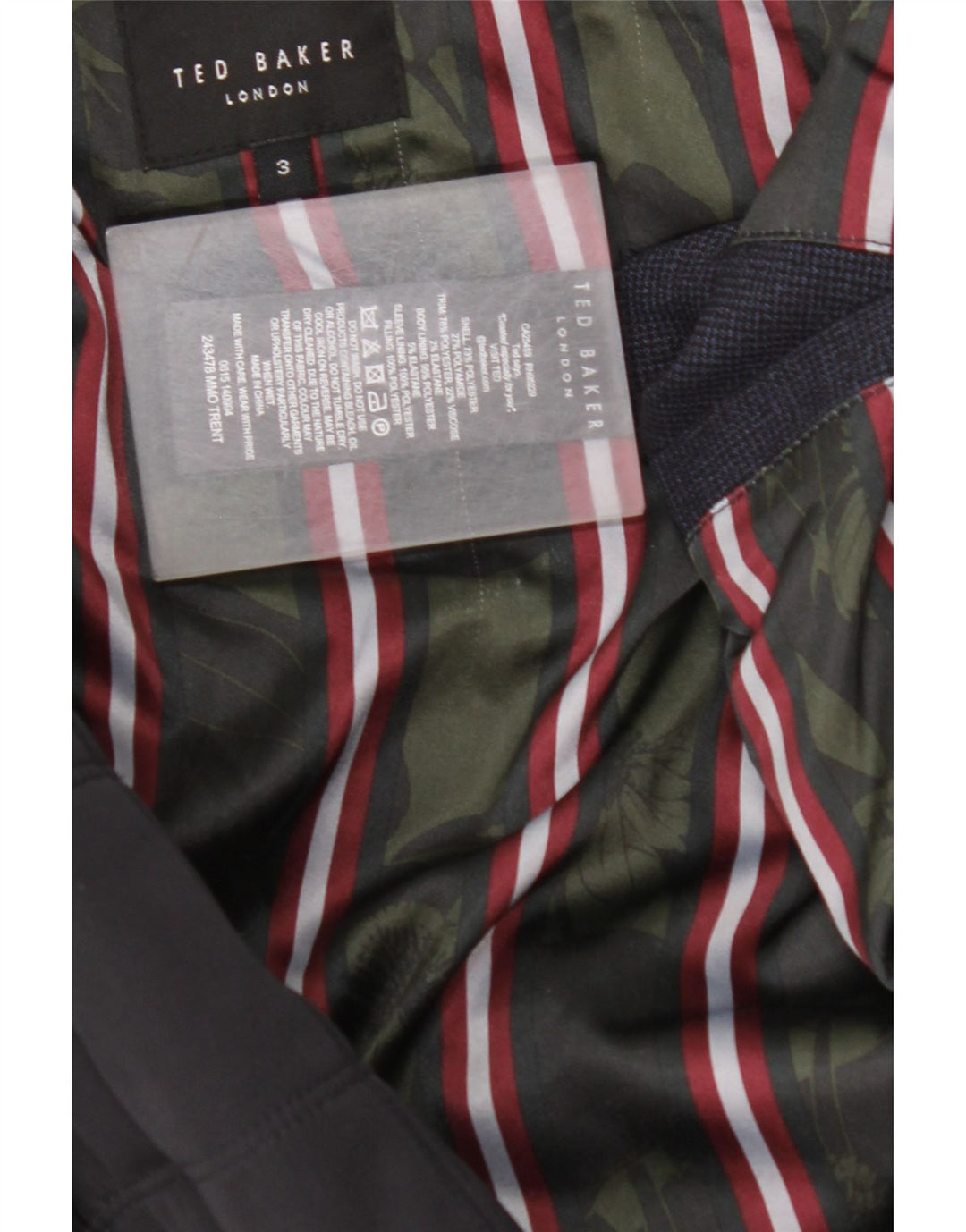 Giacca imbottita da uomo TED BAKER taglia 3 media poliestere blu navy