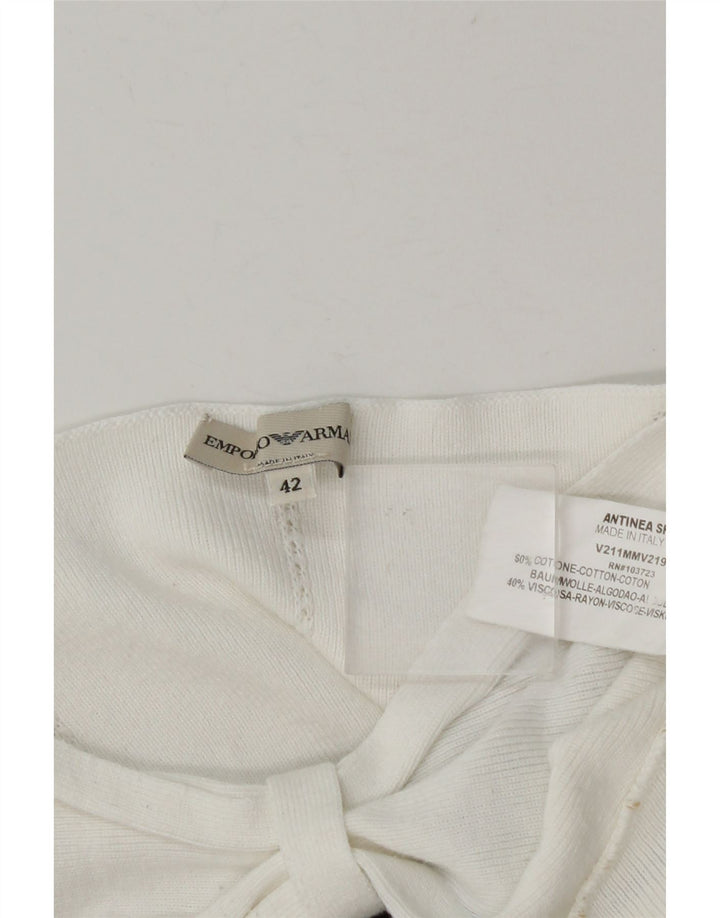 Top corto da donna con spalle scoperte Emporio Armani IT 42 a righe bianche medie
