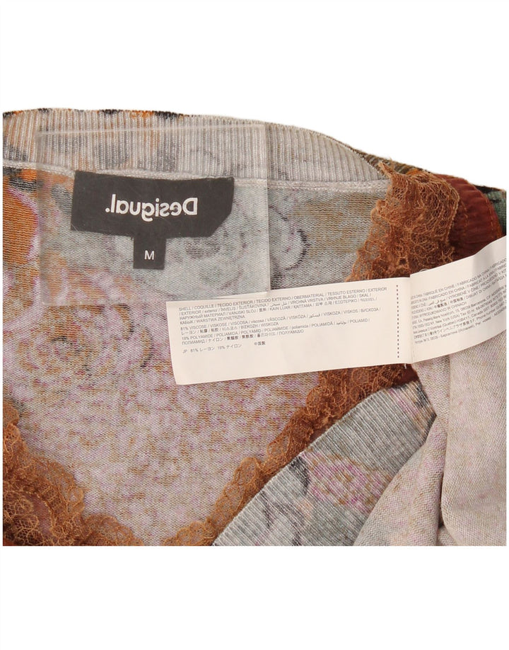 Desigual Maglione da donna con scollo a V UK 14 medio multicolore