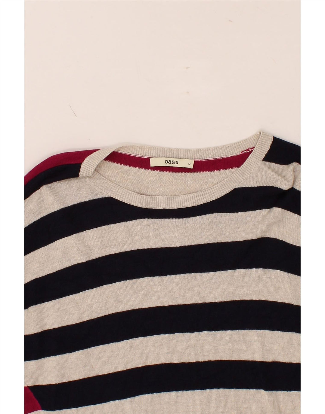 OASIS Womens Boat Neck Jumper Sweater UK 14 Medium Multicoloured Striped Vintage Oasis and Second-Hand Oasis from Messina Hembry 