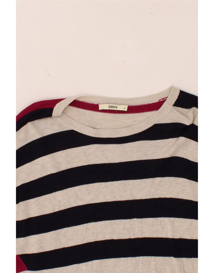 OASIS Womens Boat Neck Jumper Sweater UK 14 Medium Multicoloured Striped Vintage Oasis and Second-Hand Oasis from Messina Hembry 