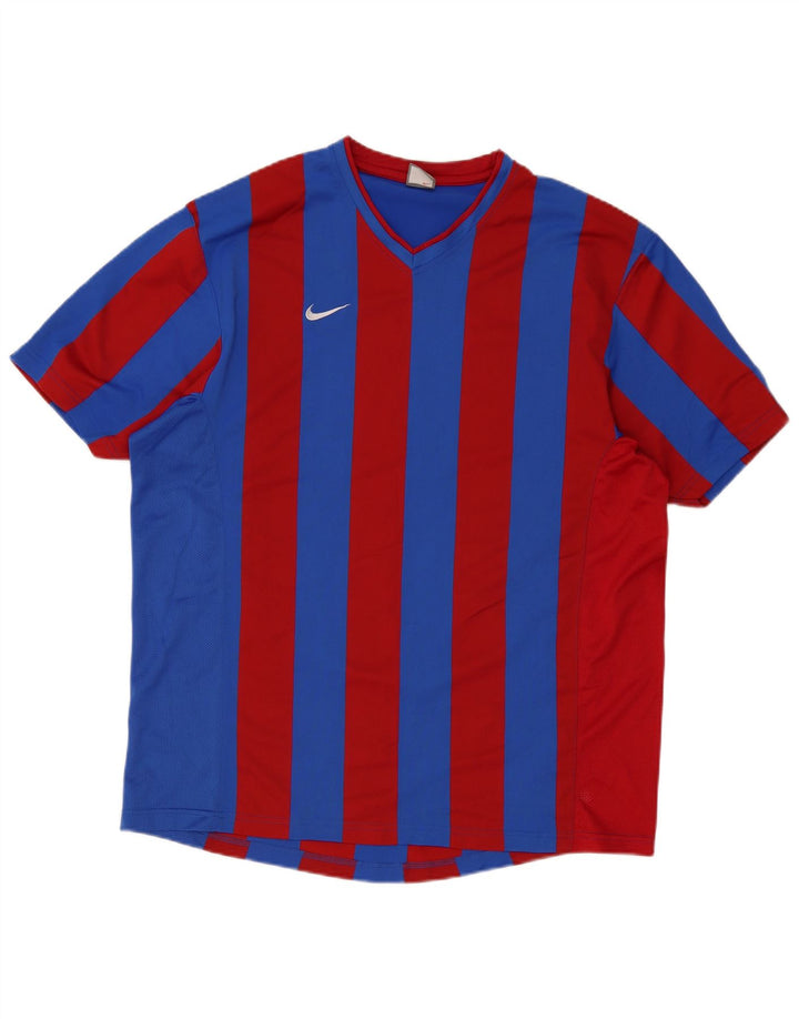 Nike Mens T-Shirt Top 2XL Blue Striped Polyester
