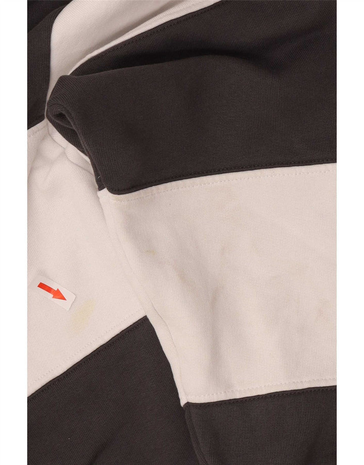 Levi's Donna Felpa Corta Oversize Maglione UK 14 Medio Nero a Righe
