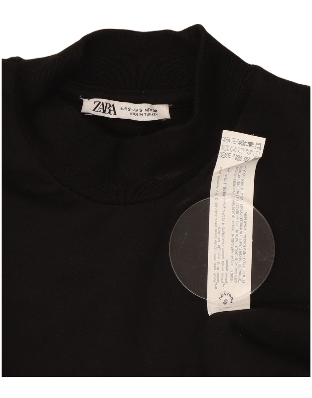 Felpa Zara Uomo Maglione Piccolo Cotone Nero