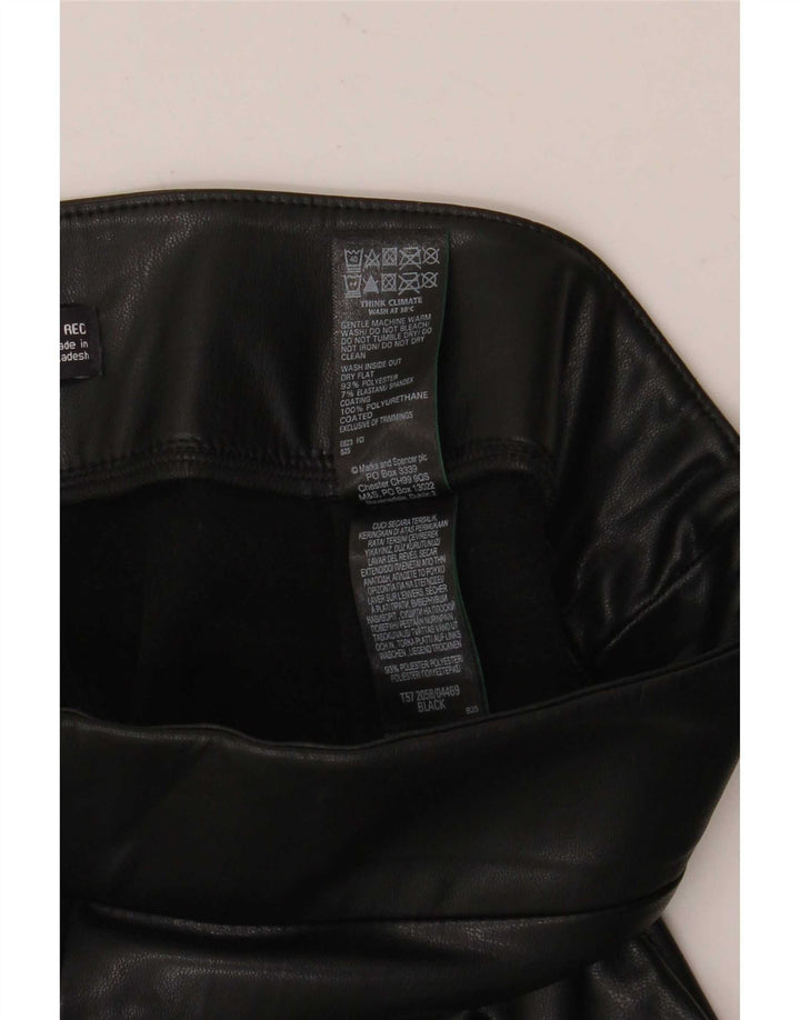 Leggings in ecopelle da donna Marks & Spencer UK 12 poliestere nero medio
