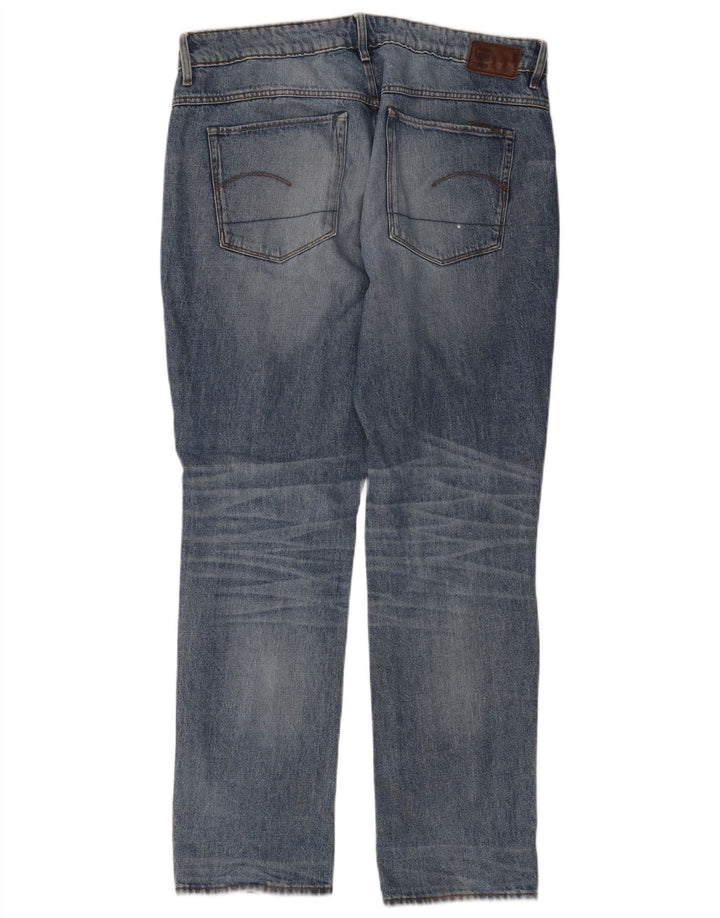 Jeans dritti invecchiati da donna G-Star W32 L32 cotone blu