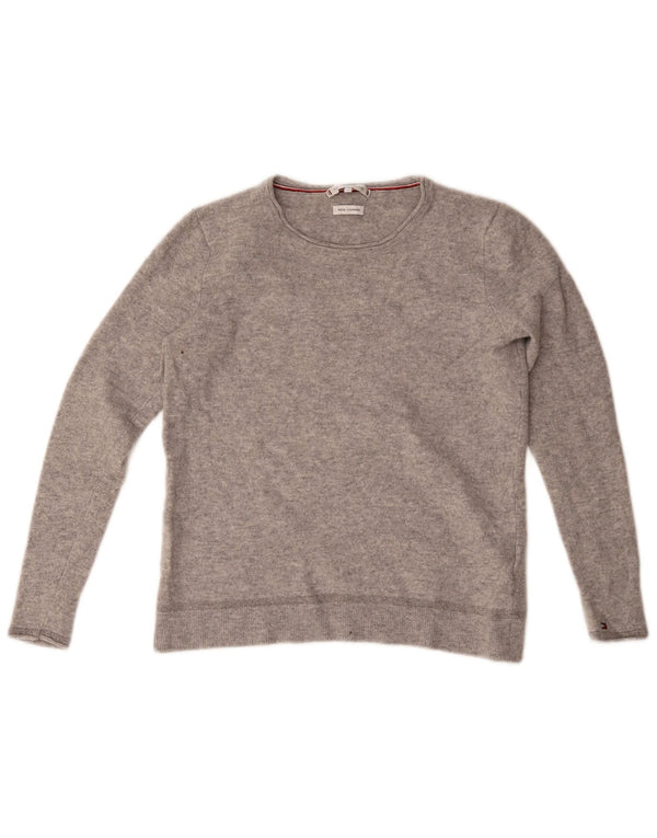 Maglione maglione con scollo a barca da donna Tommy Hilfiger UK 14 Grigio medio chiazzato