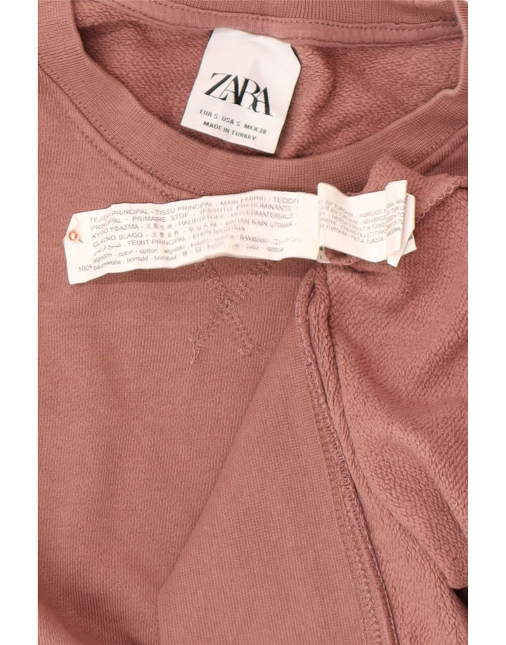 ZARA Felpa Uomo Maglione Small Rosa Cotone