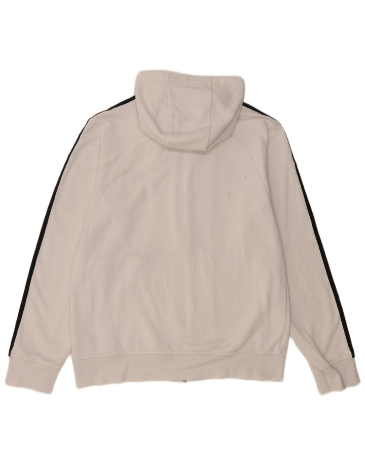 Maglione con cappuccio e zip grafica da uomo Adidas in cotone bianco medio
