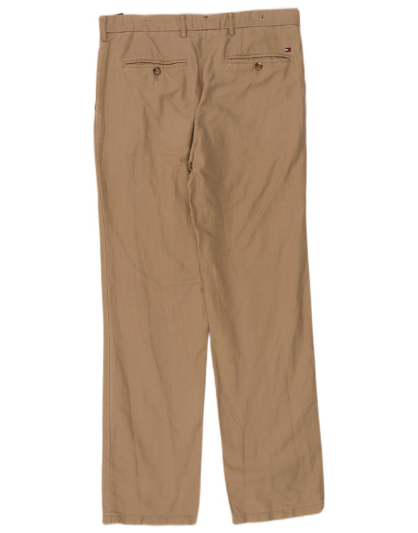 Pantaloni chino dritti da uomo Tommy Hilfiger W32 L32 Lino beige