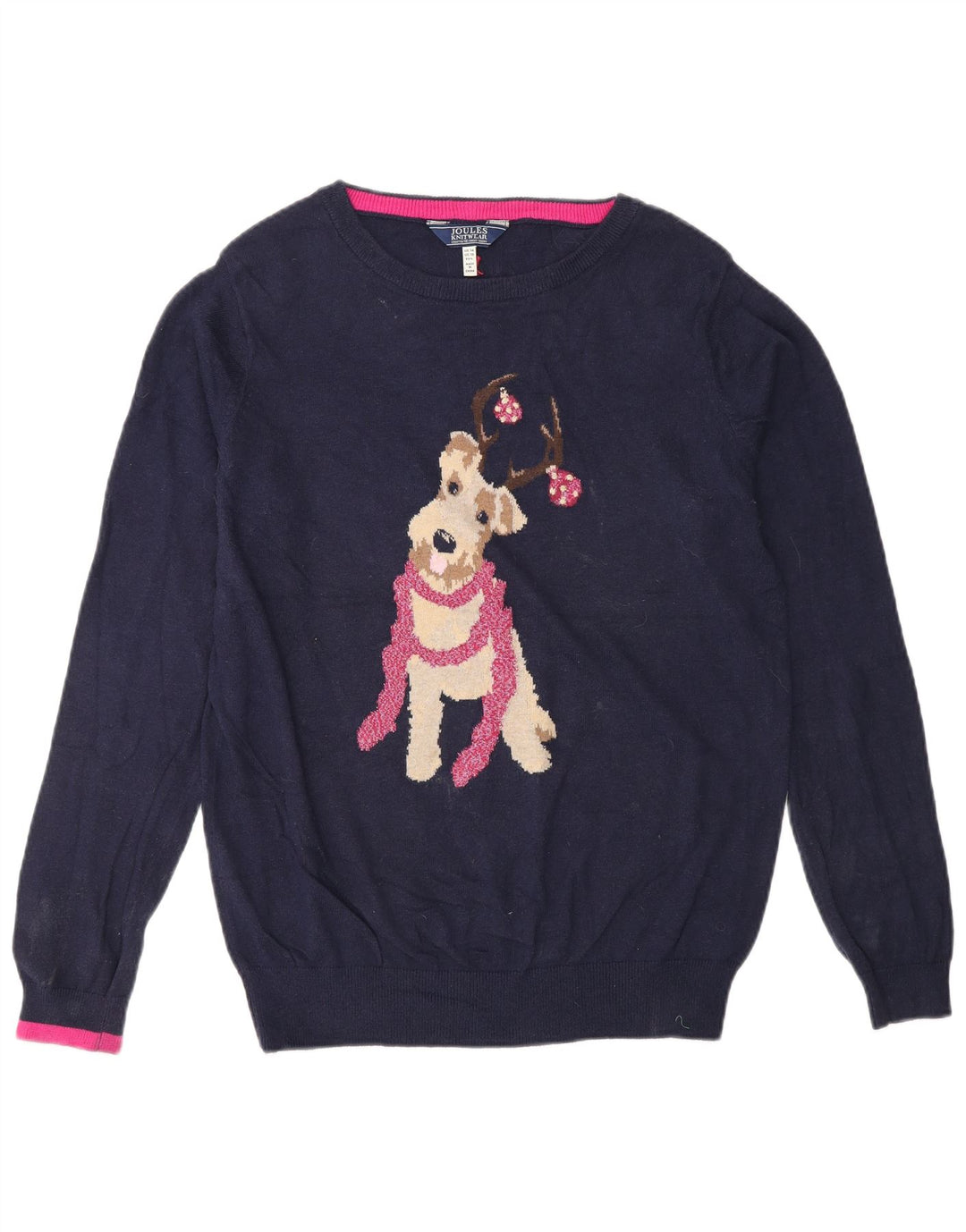 Joules Maglione da donna con scollo a barca Maglione UK 14 Large Blu Navy Natale