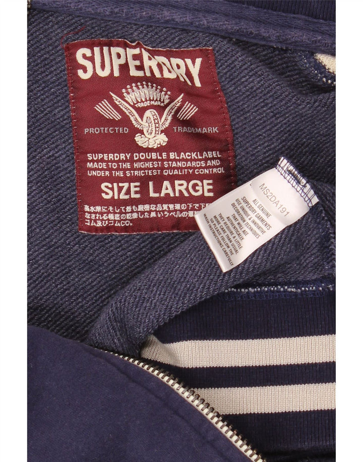 Giacca da tuta grafica da uomo SUPERDRY grande color block blu navy