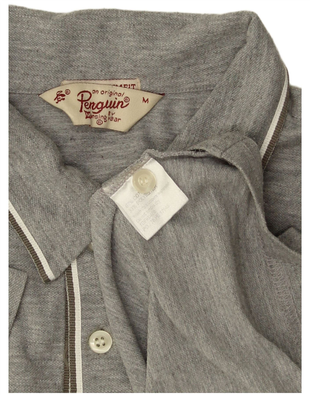 PENGUIN Polo da uomo in cotone screziato grigio medio