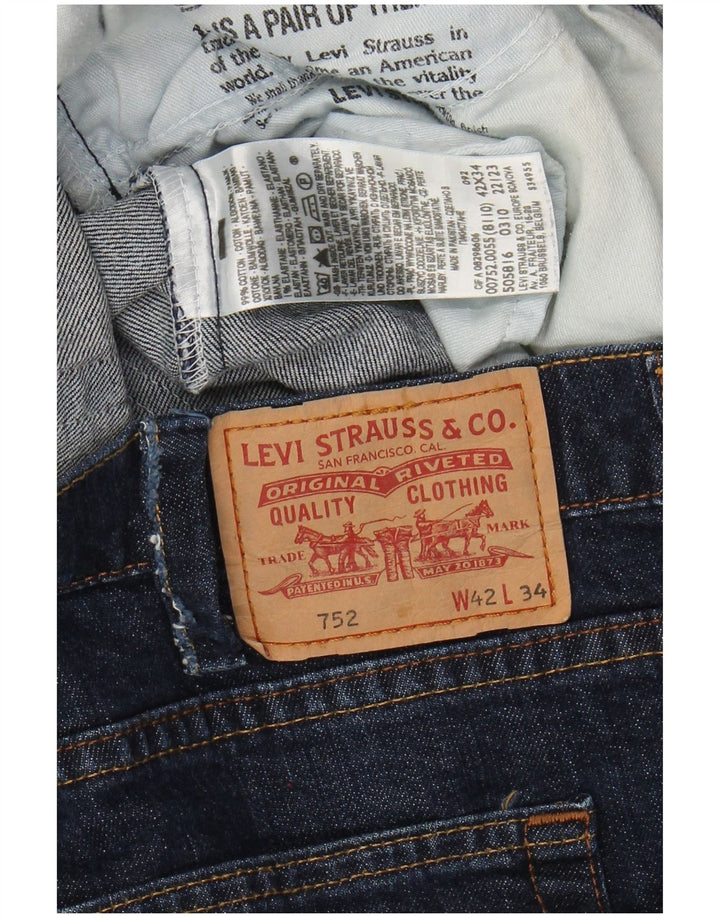 LEVI'S Jeans dritti da uomo 752 W42 L28 Cotone blu navy