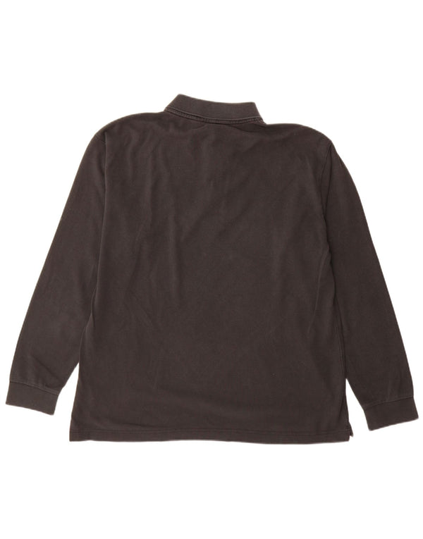 Polo Kappa da uomo a maniche lunghe XL in cotone nero