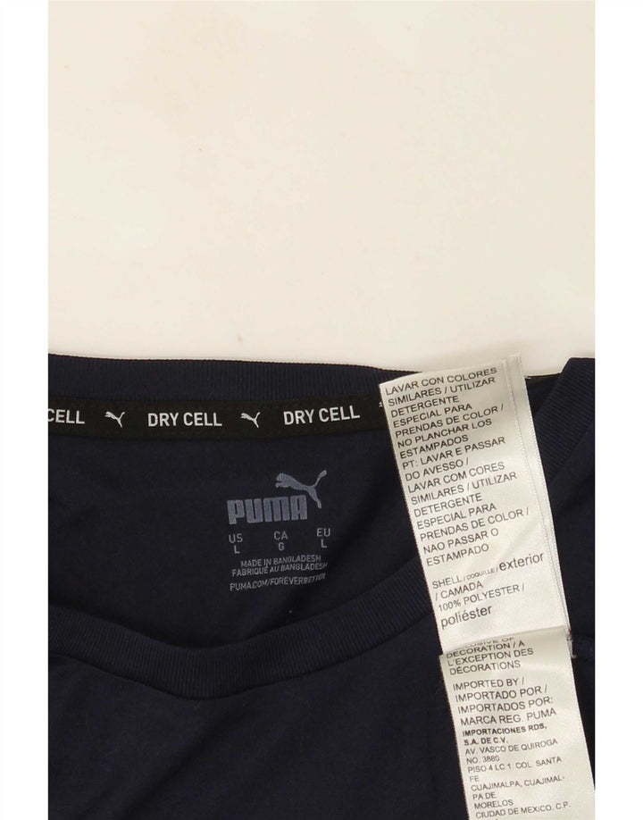 T-shirt da uomo Puma Top Large in poliestere blu navy