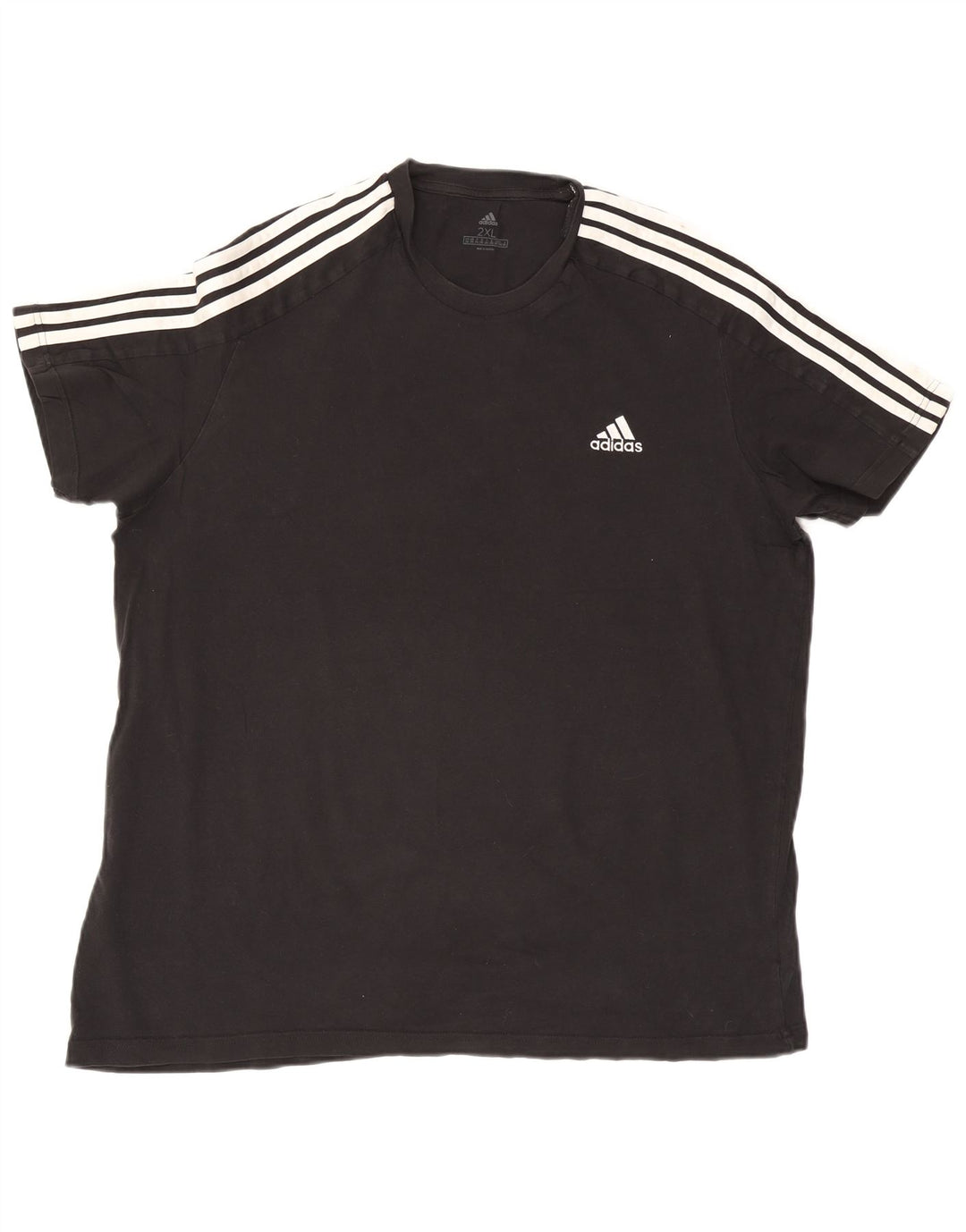 Adidas Mens T-Shirt Top 2XL Black Cotton