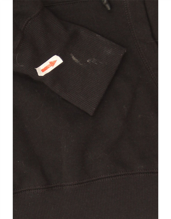 Felpa con cappuccio grafica corta oversize da donna Champion UK 10 piccola nera