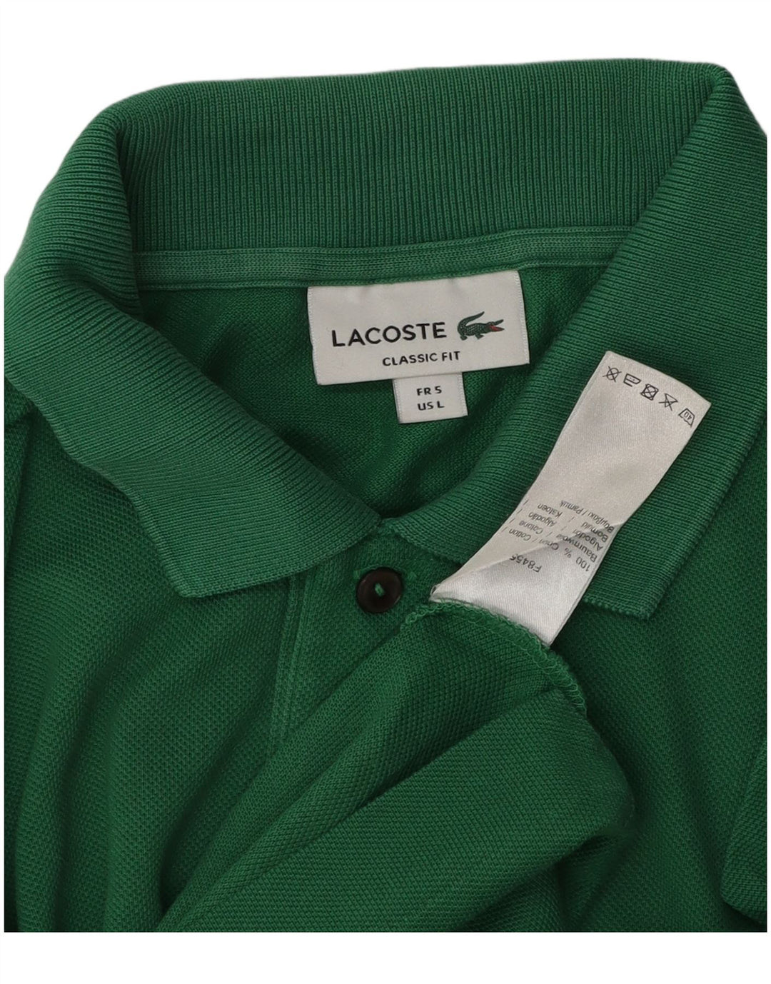 Polo da uomo Lacoste vestibilità classica taglia 5 grande in cotone verde