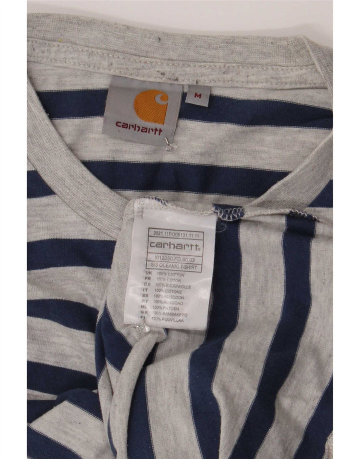 T-shirt da uomo Carhartt Top in cotone a righe grigio medio