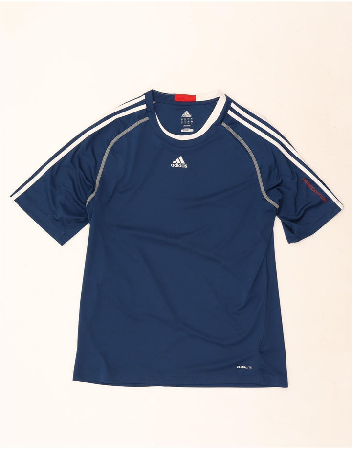 T-shirt Adidas Climalite da uomo, grande, in poliestere blu navy