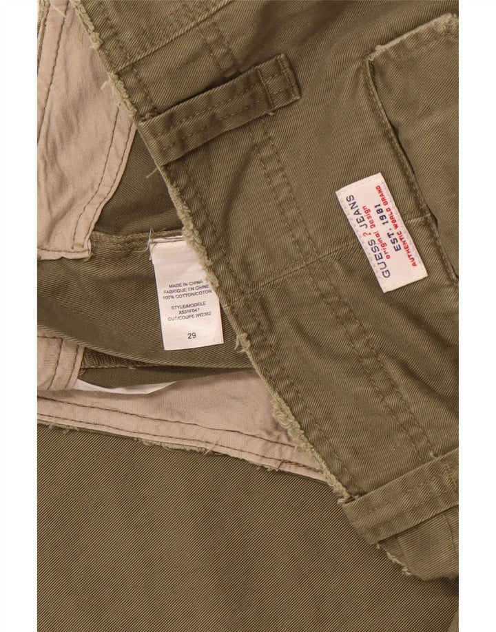 Pantaloni chino bootcut invecchiati GUESS da donna W29 L33 cotone verde