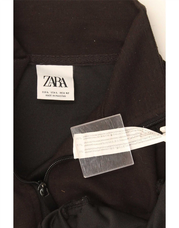 Giacca da ginnastica da donna Zara UK 16 grande poliestere nero