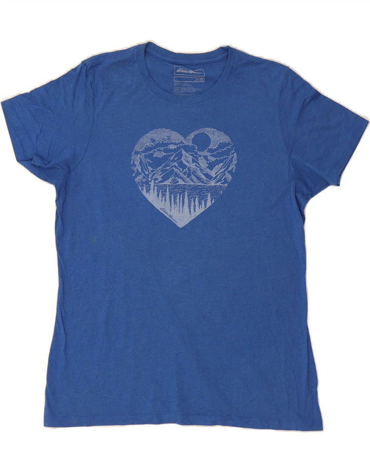 EDDIE BAUER Womens Graphic T-Shirt Top UK 20 2XL Blue Vintage Eddie Bauer and Second-Hand Eddie Bauer from Messina Hembry 
