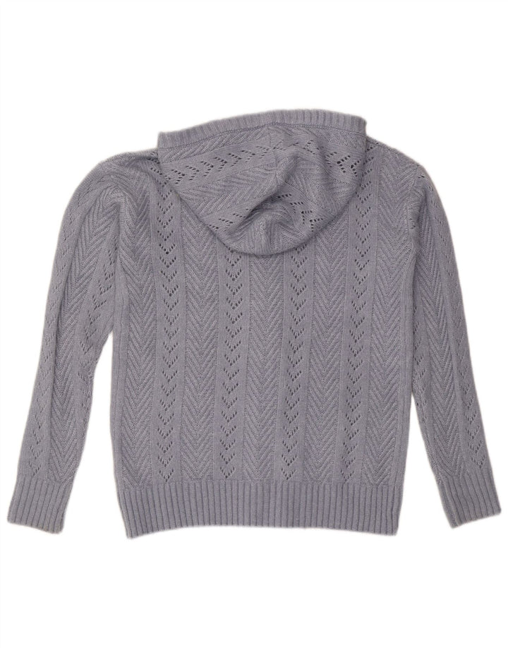 FAT FACE Maglione cardigan con cappuccio oversize da donna UK 6 XS Nylon blu