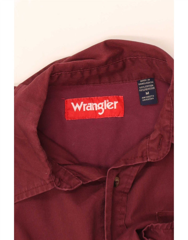 Camicia da uomo Wrangler in cotone bordeaux medio