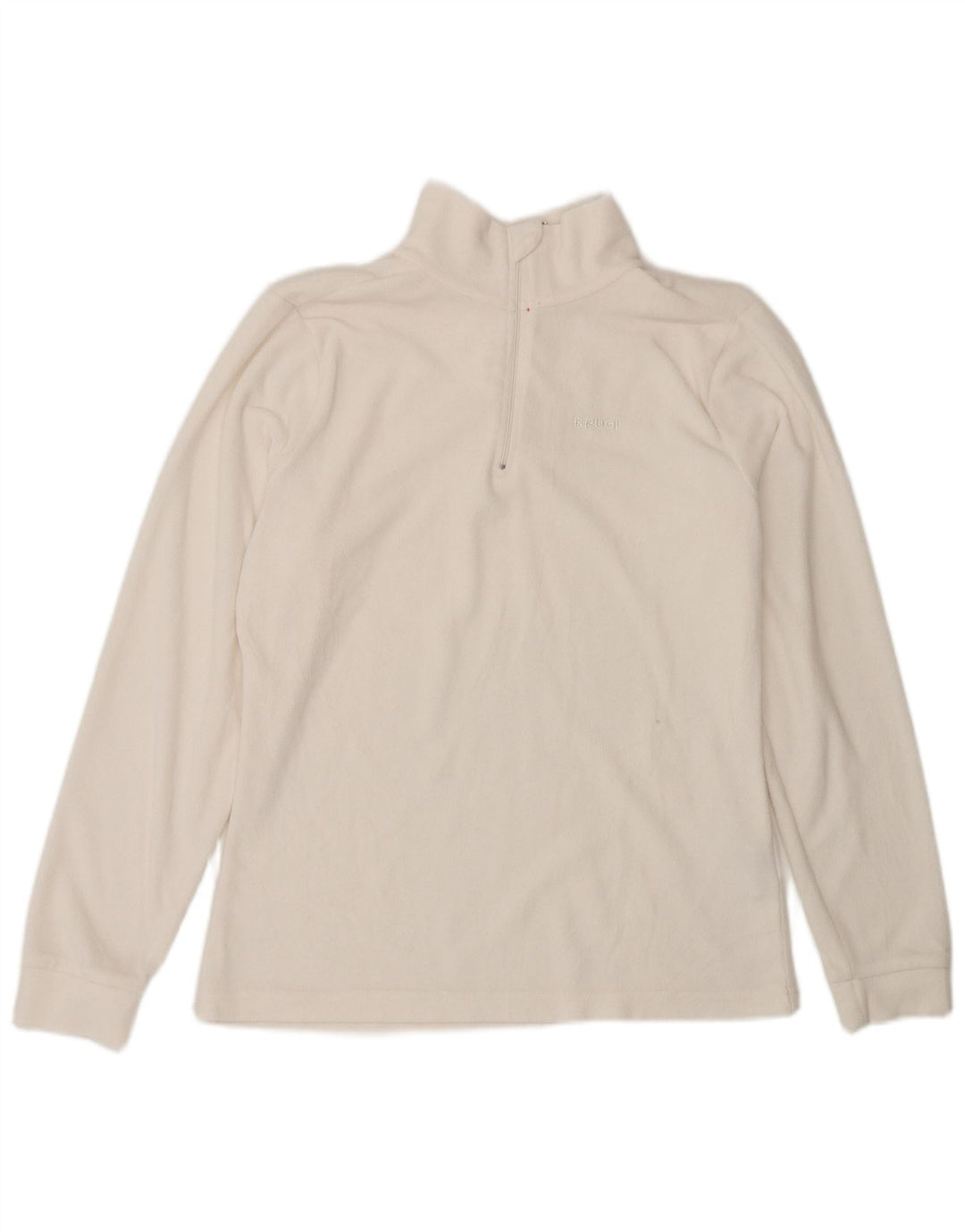 Maglione in pile da donna Brugi con collo e zip UK 14 poliestere bianco medio