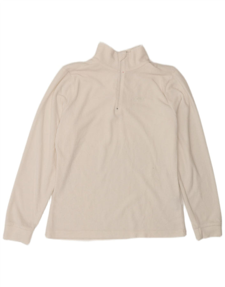 Maglione in pile da donna Brugi con collo e zip UK 14 poliestere bianco medio