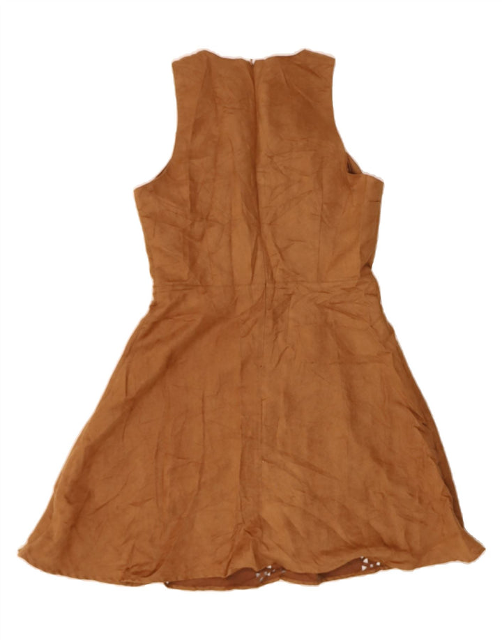 MOSSIMO Womens Sleeveless A-Line Dress UK 10 Small Brown Polyester Vintage Mossimo and Second-Hand Mossimo from Messina Hembry 