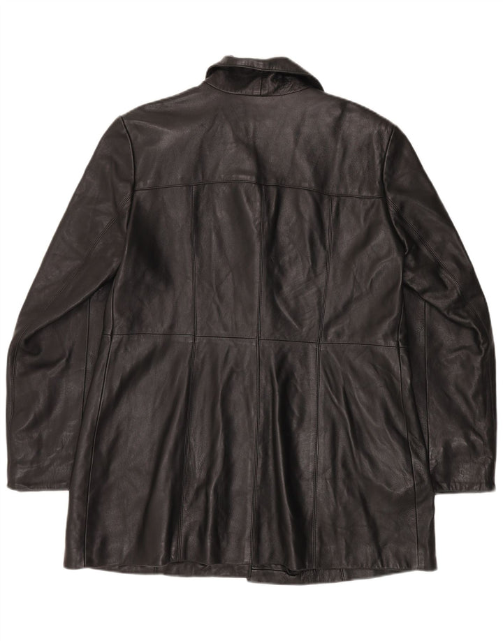 Cappotto in Pelle da Donna VINTAGE IT 48 XL Acetato Nero