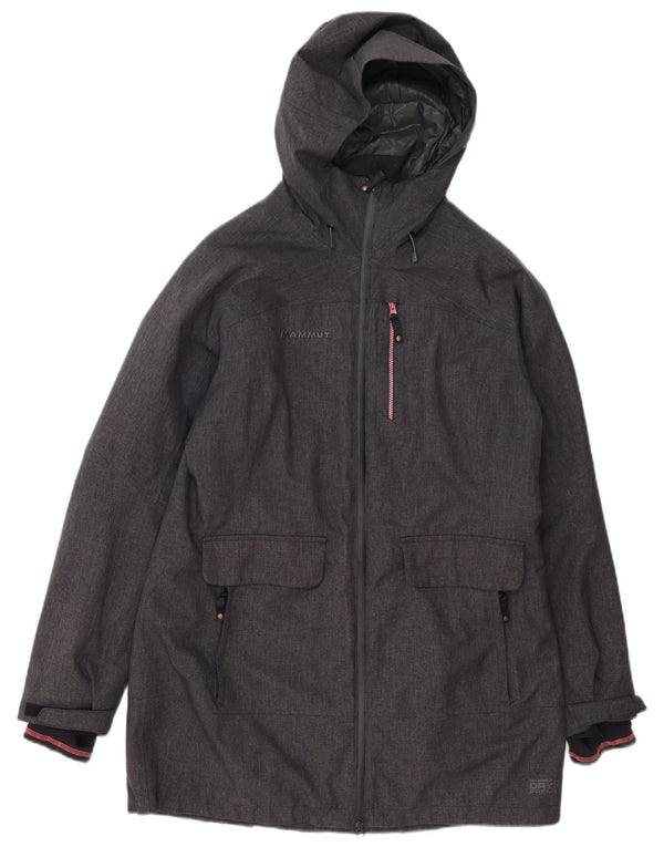 MAMMUT Womens Hooded Windbreaker Coat UK 16 Large Grey Polyester