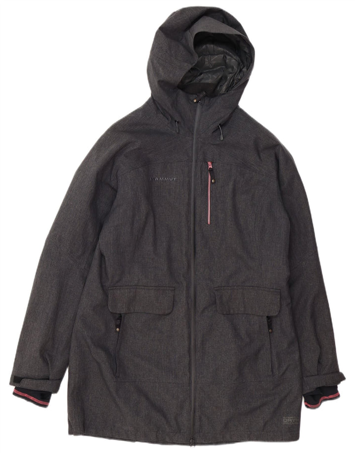 Giacca a vento con cappuccio da donna MAMMUT UK 16 grande poliestere grigio