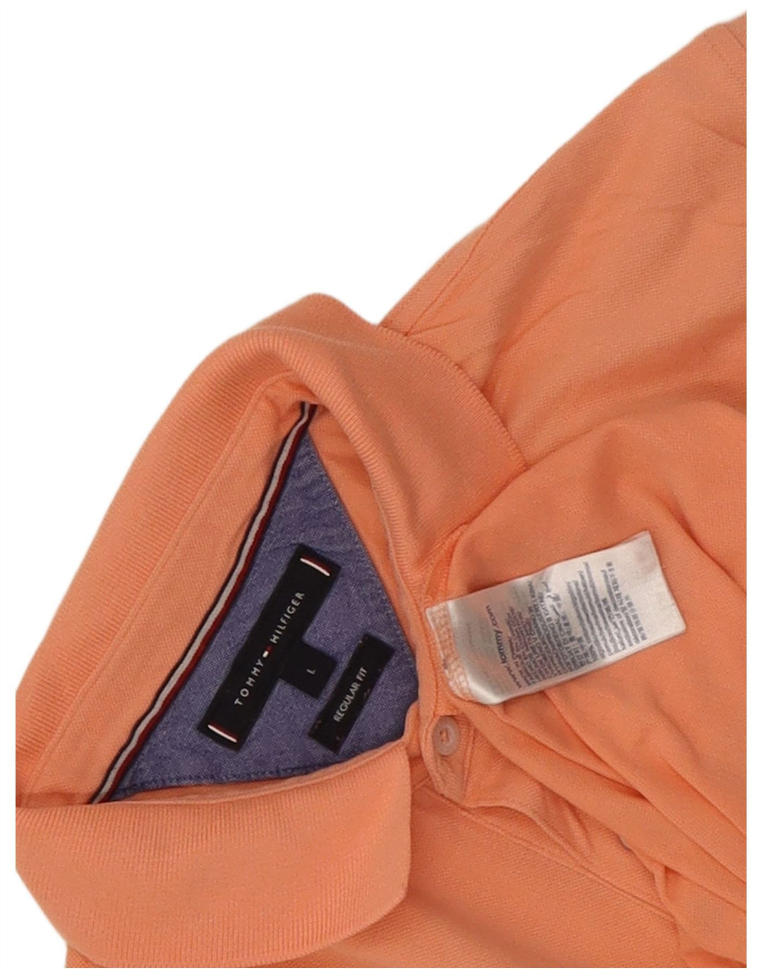 Polo da uomo Regular Fit Tommy Hilfiger Large in cotone arancione