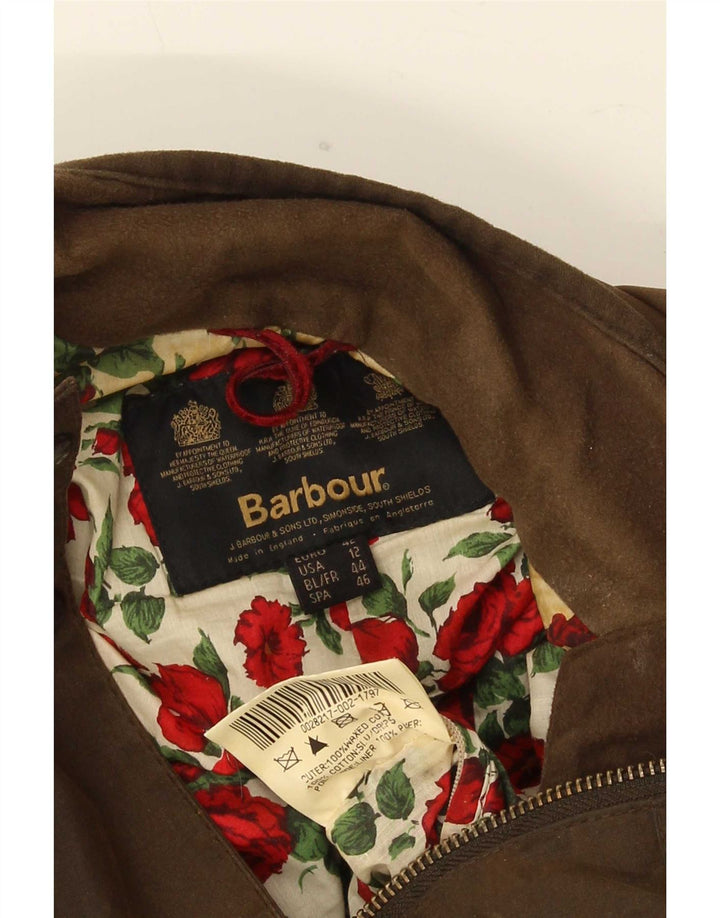 Giacca da donna in cotone cerato Barbour UK 16 grande color kaki