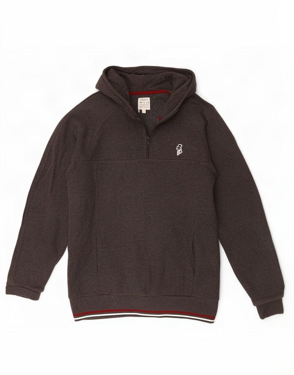 Jack Wills Mens Zip Neck Hoodie Jumper XL Grey Cotton