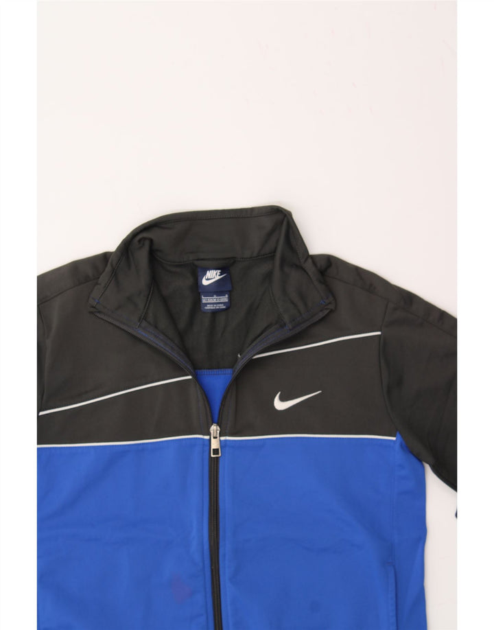 NIKE Boys Tracksuit Top Jacket 12-13 Years Large Blue Colourblock Vintage Nike and Second-Hand Nike from Messina Hembry 