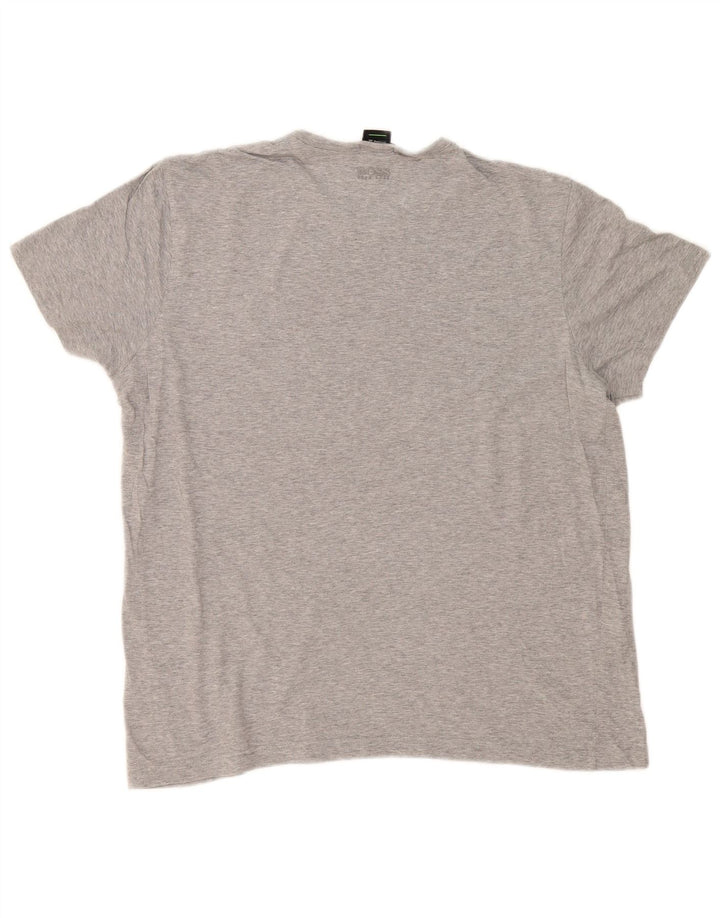 Hugo Boss T-shirt grafica da uomo con vestibilità regolare, maglietta grande in cotone grigio