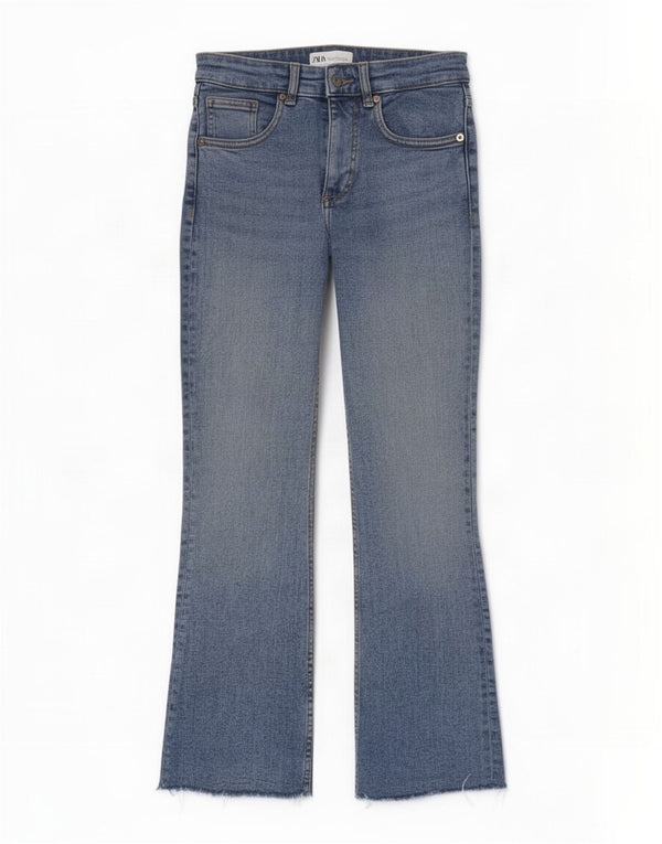 Jeans corti da donna Zara EU 36 XS W26 L25 Blu
