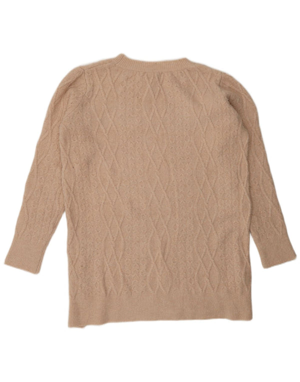 Maglione girocollo girocollo lungo da donna Zara UK 14 Beige medio